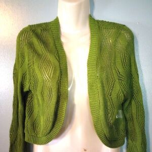 Pinque crochet lace 3/4 sleeves open topper NWT